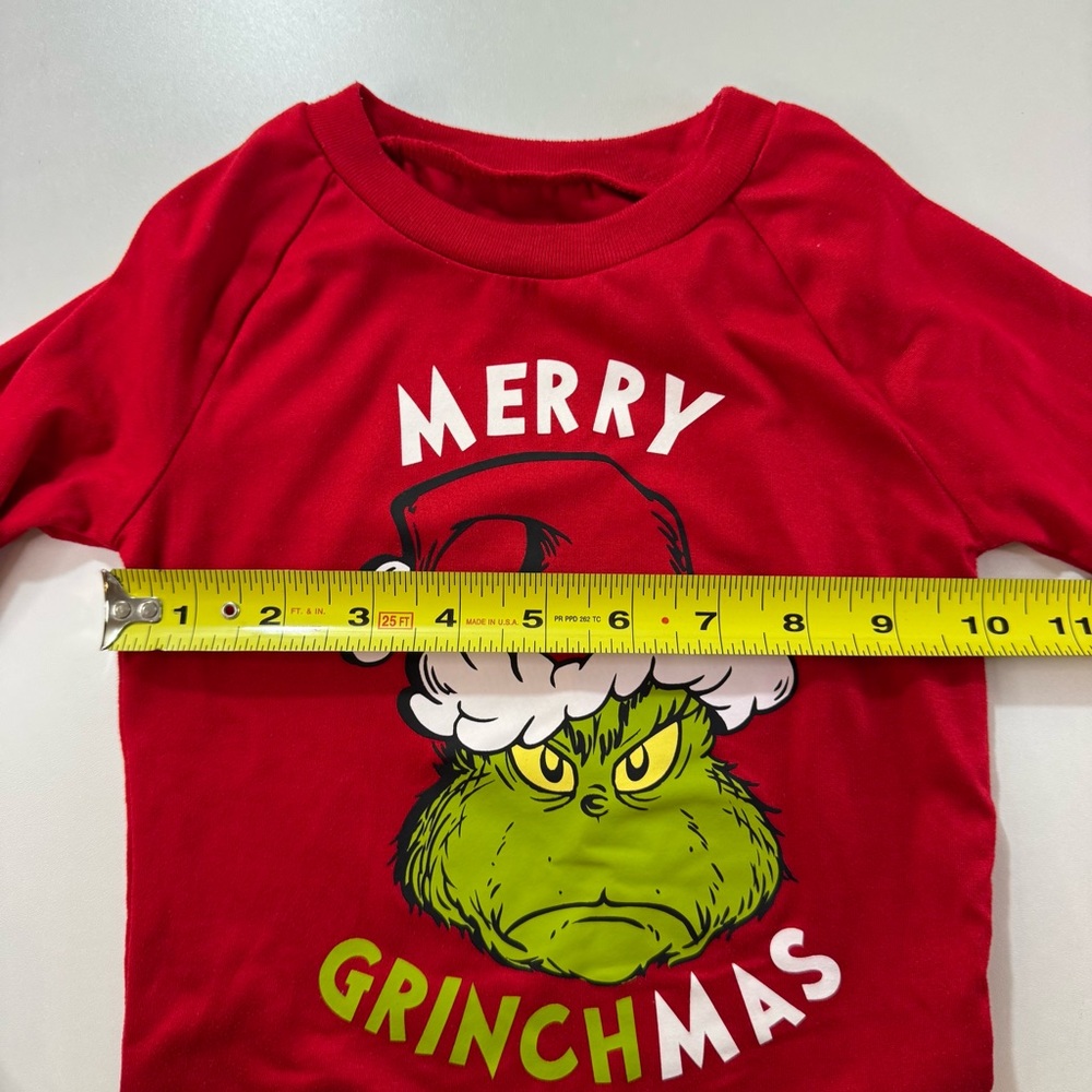 Dr. Seuss MERRY GRINCHMAS Pajama Lounge Set Size 3T Christmas PJ's Red Green - Picture 5 of 16